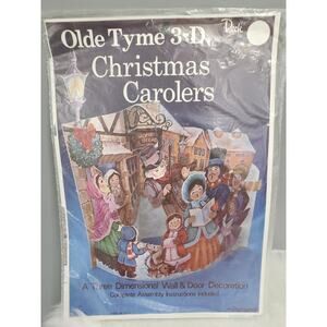 NEW 1979 Vintage 70s Christmas Die Cut Paper Wall Door 3-D Decor Retro Mod Table